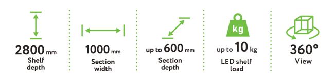 The AQUARIUM system is a cabinet that is completely transparent on all sides, giving a full view of your belongings.