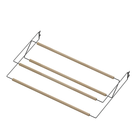 Shoe rack - 2 levels, L=607, wood light
