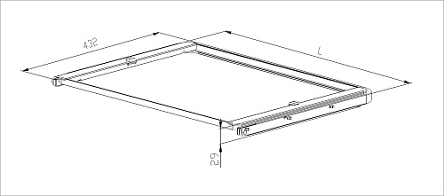 Pull-out basket frame, Series 460, L=450, 432x29