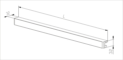 Wire shelf plank, L=607, wood light
