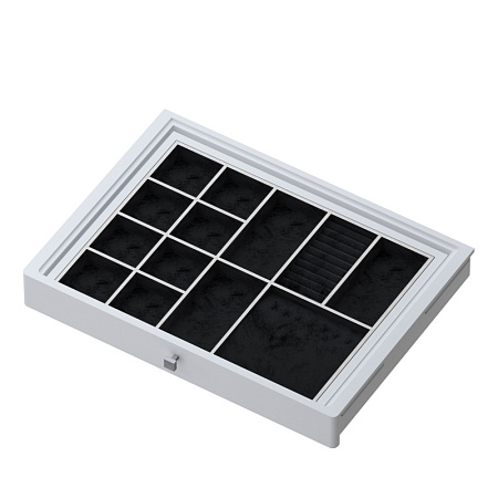 Accessories shelf facade, series 460, L=607, wood white