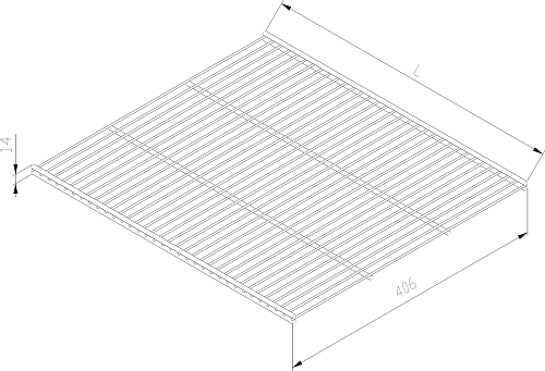 Wire shelf, Series 460, L=1823, 406x14