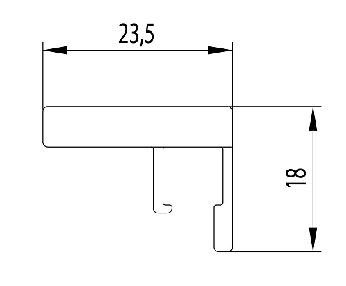Horizontal facade profile INTUIT, L= 597