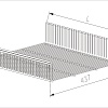 Wire basket-shelf, Series 460, L=607, 437x95