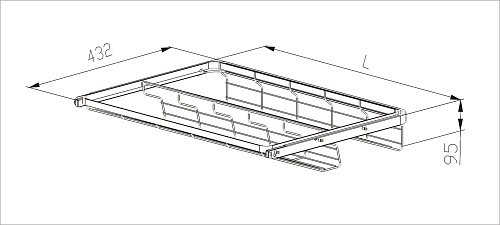 Pull-out shoe rack, Series 460, L=450, 432x95
