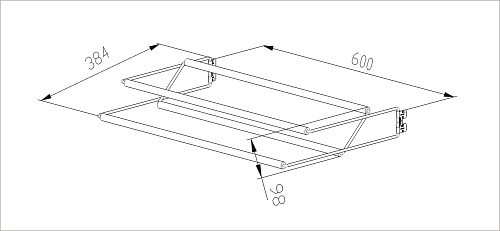 Shoe rack - 2 levels, L=607, wood dark