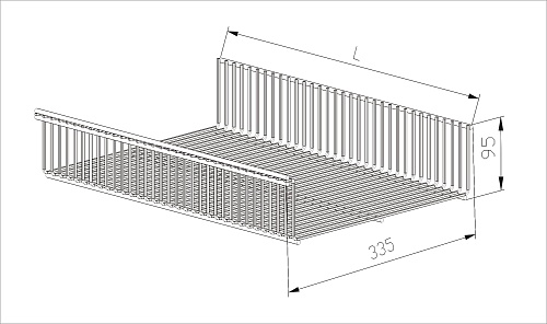 Wire basket-shelf, Series 360, L=450, 335×95 