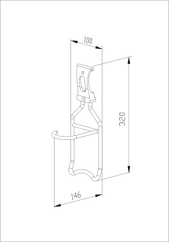 Bike rack, rail/wall mount