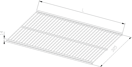 Wire shelf, Series 360, L=607, 305×14